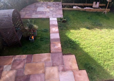 Path now joins the upper and lower patios.
